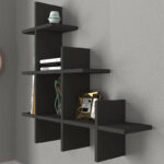 Ραφιέρα τοίχου Juke Megapap χρώμα ανθρακί 81,8x18x80εκ.