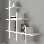 Ραφιέρα τοίχου Juke Megapap χρώμα λευκό 81,8x18x80εκ.