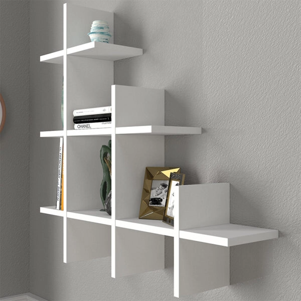 Ραφιέρα τοίχου Juke Megapap χρώμα λευκό 81,8x18x80εκ.