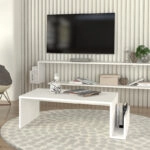 Τραπεζάκι σαλονιού Regnar Megapap χρώμα λευκό 100,6x55x31,8εκ.