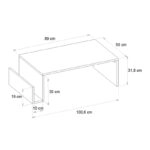 Τραπεζάκι σαλονιού Regnar Megapap χρώμα λευκό 100,6x55x31,8εκ.