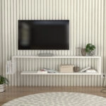 Έπιπλο τηλεόρασης επιτοίχιο Regnar Megapap χρώμα λευκό 168,6x25x31,8εκ.