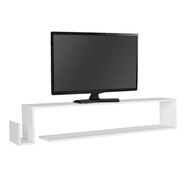 Έπιπλο τηλεόρασης επιτοίχιο Regnar Megapap χρώμα λευκό 168,6x25x31,8εκ.