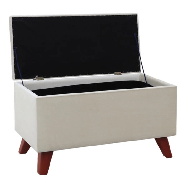 Σκαμπώ - Ταμπουρέ Lotus Megapap βελούδινο χρώμα μπεζ 90x40x50εκ.