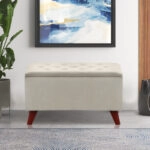 Σκαμπώ - Ταμπουρέ Lotus Megapap βελούδινο χρώμα μπεζ 90x40x50εκ.