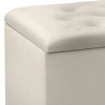 Σκαμπώ - Ταμπουρέ Lotus Megapap βελούδινο χρώμα μπεζ 90x40x50εκ.