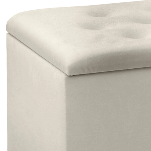 Σκαμπώ - Ταμπουρέ Lotus Megapap βελούδινο χρώμα μπεζ 90x40x50εκ.