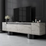 Έπιπλο τηλεόρασης Haven Megapap χρώμα travertine 180x30x50εκ.