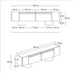 Έπιπλο τηλεόρασης Haven Megapap χρώμα travertine 180x30x50εκ.
