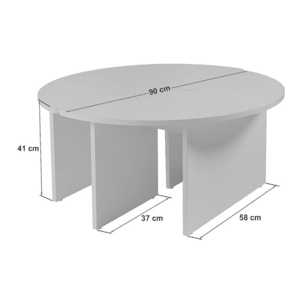 Τραπεζάκι σαλονιού σετ 2 τμχ Moira Megapap χρώμα καρυδί Ø90x41εκ.