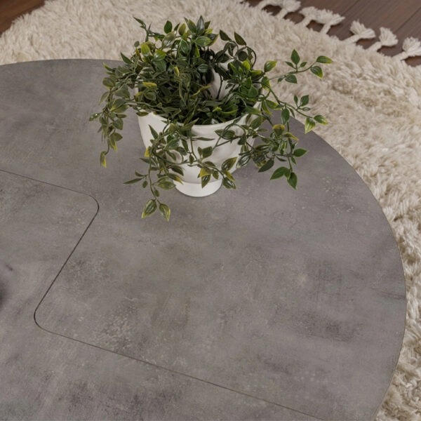 Τραπεζάκι σαλονιού σετ 2 τμχ Moira Megapap χρώμα γκρι σκυροδέματος Ø90x41εκ.