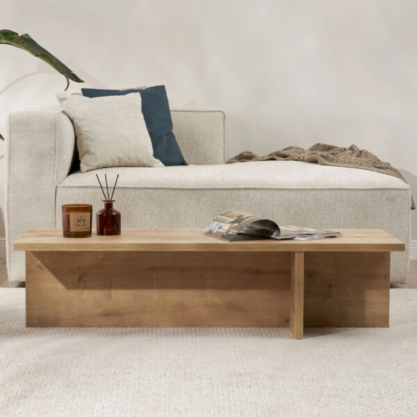 Τραπεζάκι σαλονιού Harbor Megapap χρώμα sapphire oak 120x45x30εκ.