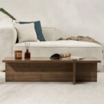 Τραπεζάκι σαλονιού Harbor Megapap χρώμα καρυδί 120x45x30εκ.