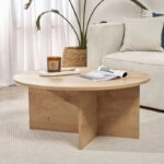 Τραπεζάκι σαλονιού Soleil Megapap χρώμα sapphire oak Ø90x40εκ.