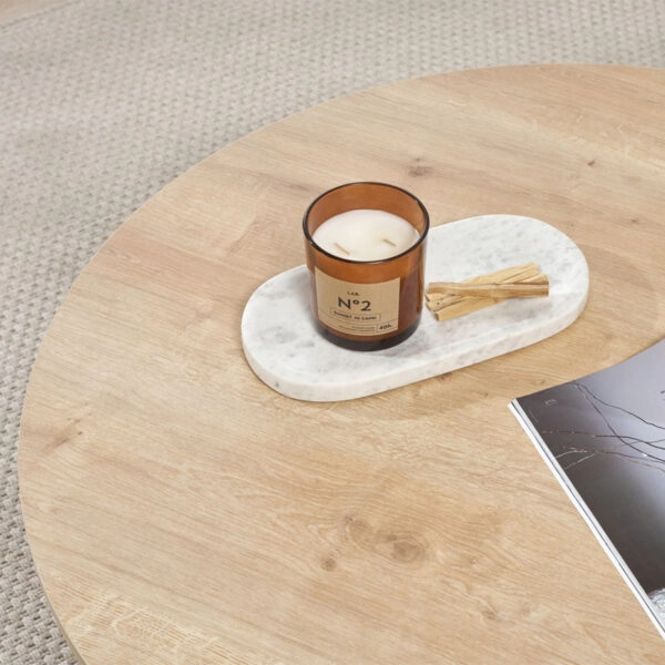 Τραπεζάκι σαλονιού Soleil Megapap χρώμα sapphire oak Ø90x40εκ.