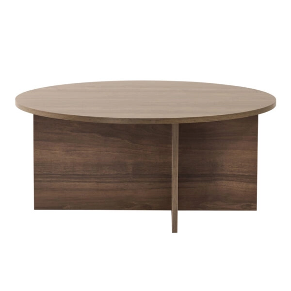 Τραπεζάκι σαλονιού Soleil Megapap χρώμα καρυδί Ø90x40εκ.