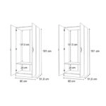 Ντουλάπα ρούχων Vivian Megapap τετράφυλλη χρώμα καρυδί 160x51,8x181εκ.