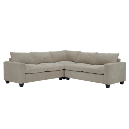 ΓΩΝΙΑΚΟΣ ΚΑΝΑΠΕΣ CALDER HM3286.03 ΜΠΕΖ ΥΦΑΣΜΑ 254x254x90(κάθισμα)x91Υεκ.