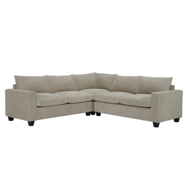 ΓΩΝΙΑΚΟΣ ΚΑΝΑΠΕΣ CALDER HM3286.03 ΜΠΕΖ ΥΦΑΣΜΑ 254x90x91Υεκ.