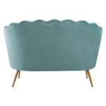 ΚΑΝΑΠΕΣ 2ΘΕΣΙΟΣ COQUILLE HM8627.07 ΑΠΟ ΦΥΣΤΙΚΙ ΒΕΛΟΥΔΟ ΜΕ ΧΡΥΣΑ ΠΟΔΙΑ 130x81x86Υ εκ.