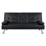 ΚΑΝΑΠΕΣ ΚΡΕΒΑΤΙ BENIN ΜΕ ΜΑΥΡΟ PU 165x76,5x79 εκ ΚΑΙ ΠΤΥΣΣΟΜΕΝΟ ΜΠΡΑΤΣΟ HM3157.01