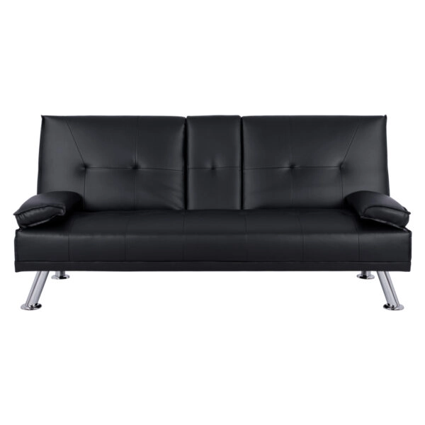 ΚΑΝΑΠΕΣ ΚΡΕΒΑΤΙ BENIN ΜΕ ΜΑΥΡΟ PU 165x76,5x79 εκ ΚΑΙ ΠΤΥΣΣΟΜΕΝΟ ΜΠΡΑΤΣΟ HM3157.01