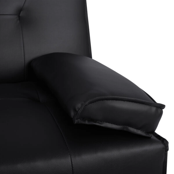 ΚΑΝΑΠΕΣ ΚΡΕΒΑΤΙ BENIN ΜΕ ΜΑΥΡΟ PU 165x76,5x79 εκ ΚΑΙ ΠΤΥΣΣΟΜΕΝΟ ΜΠΡΑΤΣΟ HM3157.01