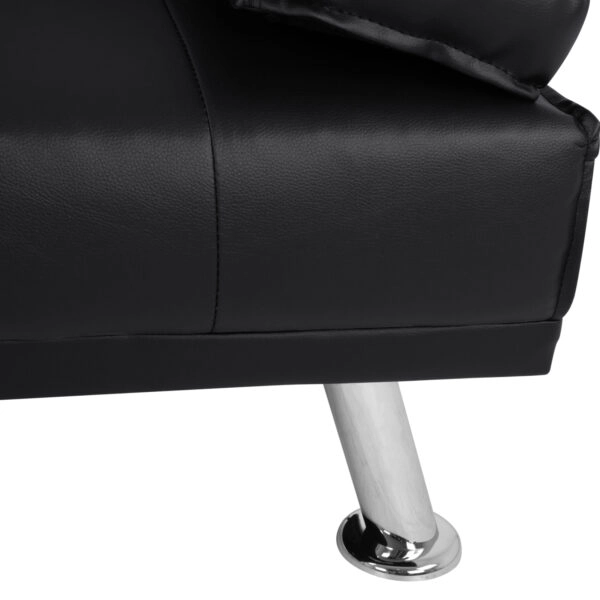 ΚΑΝΑΠΕΣ ΚΡΕΒΑΤΙ BENIN ΜΕ ΜΑΥΡΟ PU 165x76,5x79 εκ ΚΑΙ ΠΤΥΣΣΟΜΕΝΟ ΜΠΡΑΤΣΟ HM3157.01