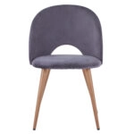 ΚΑΡΕΚΛΑ SADIE ΒΕΛΟΥΔΟ ΓΚΡΙ ΚΑΙ ΜΕΤΑΛΛΙΚΑ ΠΟΔΙΑ HM8544.01 52x49,5x77Υ εκ.