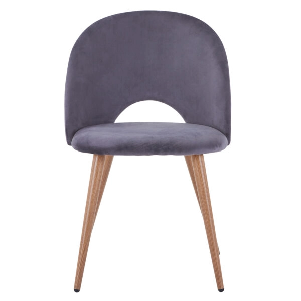 ΚΑΡΕΚΛΑ SADIE ΒΕΛΟΥΔΟ ΓΚΡΙ ΚΑΙ ΜΕΤΑΛΛΙΚΑ ΠΟΔΙΑ HM8544.01 52x49,5x77Υ εκ.