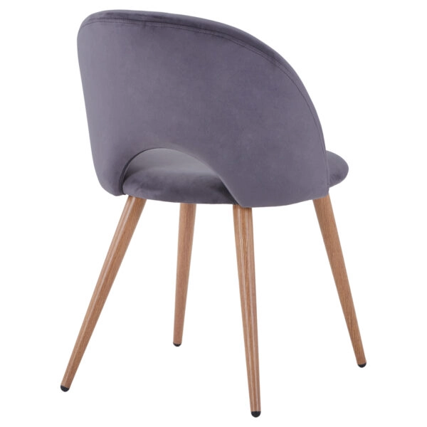 ΚΑΡΕΚΛΑ SADIE ΒΕΛΟΥΔΟ ΓΚΡΙ ΚΑΙ ΜΕΤΑΛΛΙΚΑ ΠΟΔΙΑ HM8544.01 52x49,5x77Υ εκ.