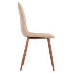 ΚΑΡΕΚΛΑ LEONARDO HM00100.07 ΥΦΑΣΜΑ ΜΠΕΖ ΚΑΙ ΜΕΤΑΛΛΙΚΑ ΠΟΔΙΑ 45x52x85 εκ.