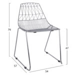 ΚΑΡΕΚΛΑ ΜΕΤΑΛΛΙΚΗ ΑΣΗΜΙ ICARUS HM8010.10 54x57x79cm