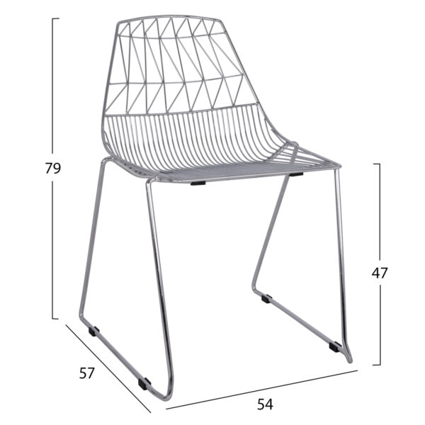 ΚΑΡΕΚΛΑ ΜΕΤΑΛΛΙΚΗ ΑΣΗΜΙ ICARUS HM8010.10 54x57x79cm