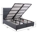 ΚΡΕΒΑΤΙ MILO ΜΕ ΑΠΟΘ.ΧΩΡΟ HM738.10 ΓΚΡΙ ΒΕΛΟΥΔΟ-- ΓΙΑ ΣΤΡΩΜΑ 140x200εκ