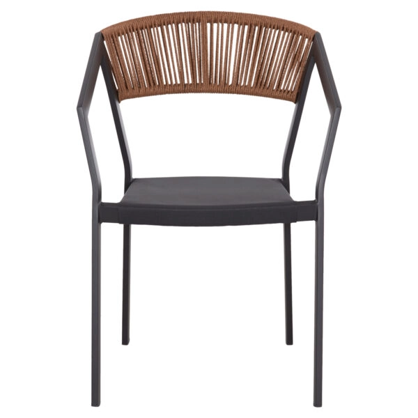 ΠΟΛΥΘΡΟΝΑ ΑΛΟΥΜΙΝΙΟΥ HM5891.01 ΑΝΘΡΑΚΙ ΣΚΕΛΕΤΟΣ&TEXTLINE-ΜΠΕΖ RATTAN 56x60x81,5Υ εκ.