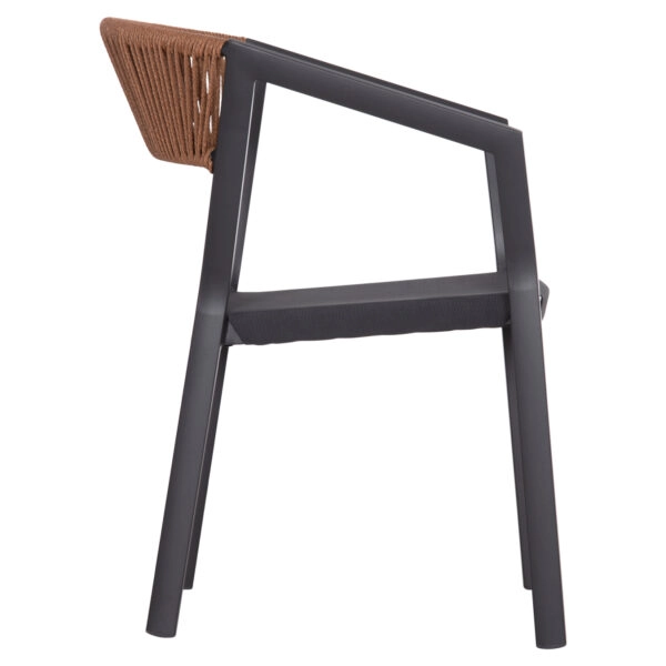 ΠΟΛΥΘΡΟΝΑ ΑΛΟΥΜΙΝΙΟΥ HM5891.01 ΑΝΘΡΑΚΙ ΣΚΕΛΕΤΟΣ&TEXTLINE-ΜΠΕΖ RATTAN 56x60x81,5Υ εκ.