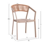 ΠΟΛΥΘΡΟΝΑ ΑΛΟΥΜΙΝΙΟΥ HM5891.03 ΣΑΜΠΑΝΙΖΕ ΣΚΕΛΕΤΟΣ&TEXTLINE- RATTAN 56x60x81,5Υ εκ.