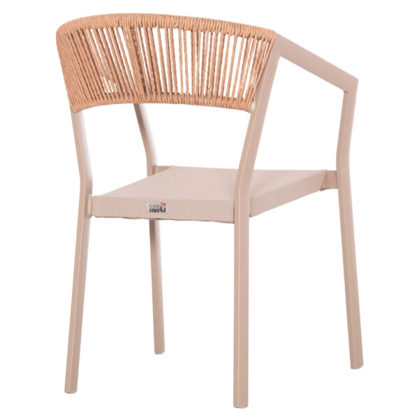 ΠΟΛΥΘΡΟΝΑ ΑΛΟΥΜΙΝΙΟΥ HM5891.03 ΣΑΜΠΑΝΙΖΕ ΣΚΕΛΕΤΟΣ&TEXTLINE- RATTAN 56x60x81,5Υ εκ.