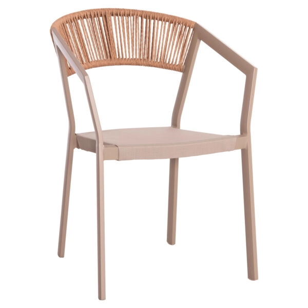 ΠΟΛΥΘΡΟΝΑ ΑΛΟΥΜΙΝΙΟΥ HM5891.03 ΣΑΜΠΑΝΙΖΕ ΣΚΕΛΕΤΟΣ&TEXTLINE- RATTAN 56x60x81,5Υ εκ.