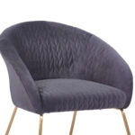 ΠΟΛΥΘΡΟΝΑ JOYCE ΒΕΛΟΥΔΟ ΓΚΡΙ ΚΑΙ ΜΕΤΑΛΛΙΚΑ ΠΟΔΙΑ HM8549.01 80X76X75Y εκ.