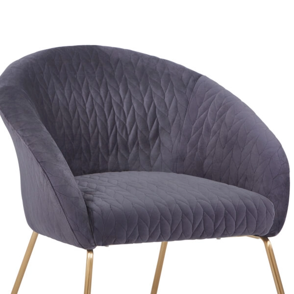 ΠΟΛΥΘΡΟΝΑ JOYCE ΒΕΛΟΥΔΟ ΓΚΡΙ ΚΑΙ ΜΕΤΑΛΛΙΚΑ ΠΟΔΙΑ HM8549.01 80X76X75Y εκ.