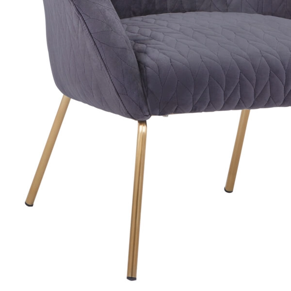 ΠΟΛΥΘΡΟΝΑ JOYCE ΒΕΛΟΥΔΟ ΓΚΡΙ ΚΑΙ ΜΕΤΑΛΛΙΚΑ ΠΟΔΙΑ HM8549.01 80X76X75Y εκ.