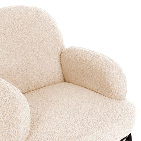 ΠΟΛΥΘΡΟΝΑ AGNES HM9525.23 ΛΕΥΚΟ ΜΠΟΥΚΛΕ-ΜΑΥΡΑ ΜΕΤΑΛΛΙΚΑ ΠΟΔΙΑ 74x71x83Υεκ.