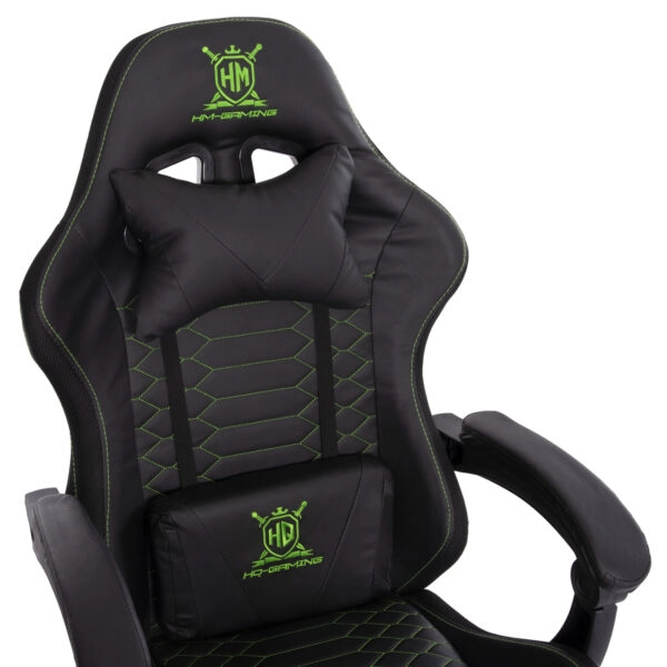 ΠΟΛΥΘΡΟΝΑ GAMING LOOT HM1204 ΜΑΥΡΟ-ΠΡΑΣΙΝΟ PVC & NYLON 51x49x125Υεκ.