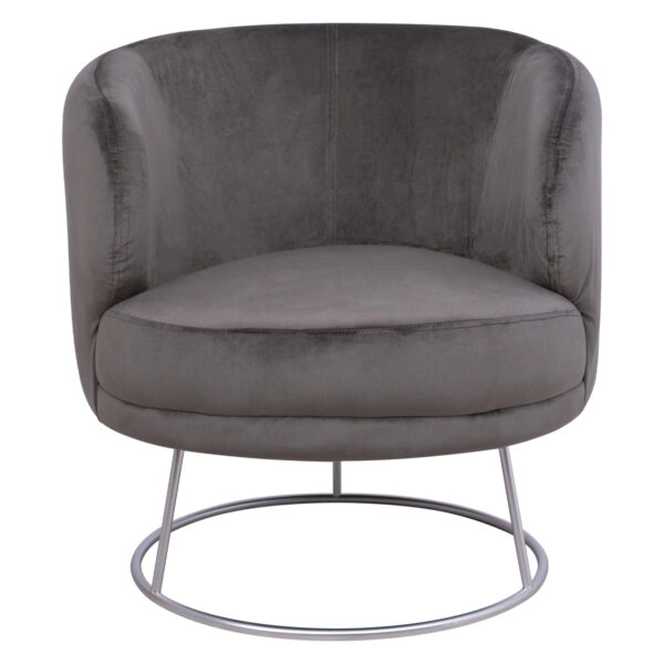 ΠΟΛΥΘΡΟΝΑ ARIEN ΓΚΡΙ ΒΕΛΟΥΔΟ ΜΕ ΑΣΗΜΙ ΒΑΣΗ HM8403.01 80x75x82Υ εκ.