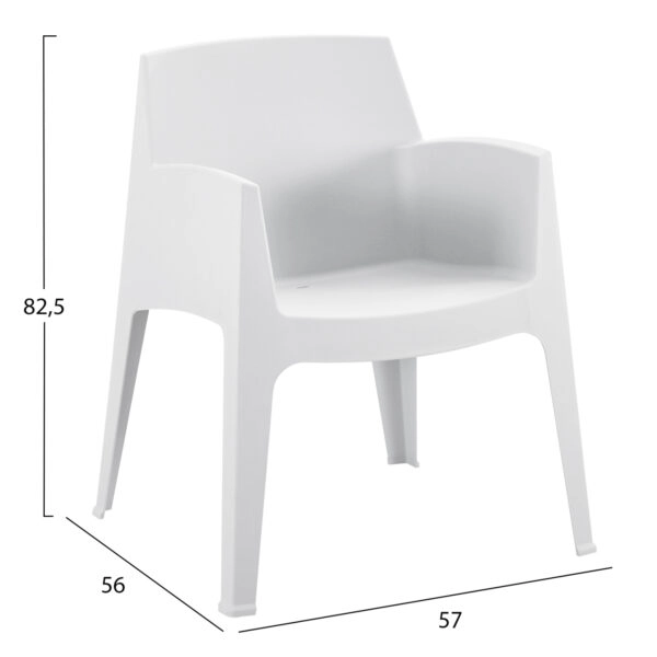 ΠΟΛΥΘΡΟΝΑ ΠΟΛΥΠΡΟΠΥΛΕΝΙΟΥ SLEEK HM6370.01 ΛΕΥΚΗ 57x56x82,5Υεκ.