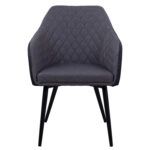 ΠΟΛΥΘΡΟΝΑΚΙ CHARLES HM8522.01 ΜΕ ΥΦΑΣΜΑ ΣΚΟΥΡΟ ΓΚΡΙ PU ΜΑΥΡΟ 57x63x83Υ εκ.