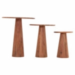 ΣΕΤ 3 ΣΤΡΟΓΓΥΛΑ ΤΡΑΠΕΖΑΚΙΑ ΣΑΛΟΝΙΟΥ DRENT HM18349 ΞΥΛΟ ΑΚΑΚΙΑΣ Φ50x60Υεκ