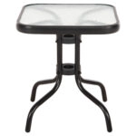 ΤΡΑΠΕΖΙ ΒΟΗΘΗΤΙΚΟ FIGO HM6067.03 ΜΕΤΑΛΛΙΚΟ ΜΑΥΡΟ-ΓΥΑΛΙΝΗ ΕΠΙΦΑΝΕΙΑ 45x45x50Yεκ